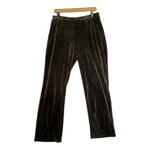 Chico's Zenergy Pants Size 1 Velvet Velour Pull On Travel Comfy Black Pockets